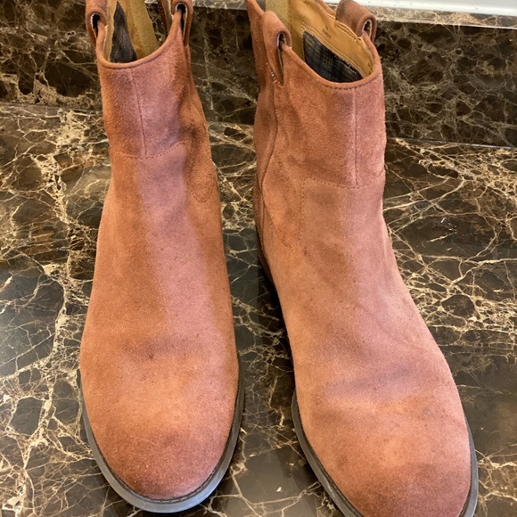 rust colored suede boots